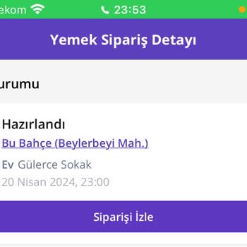 Getir Yemek Siparişi