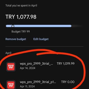 WPS Office Ödemeyi İade Etmeni İstiyorum