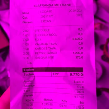 Ala Franga Meyhane Pahalı