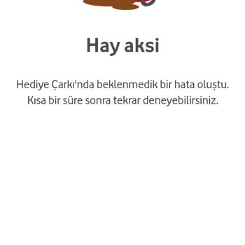 Vodafone Çark Hatası Beklenmeyen Bir Hata Oluştu Daha Sonra Tekrar Deneyin