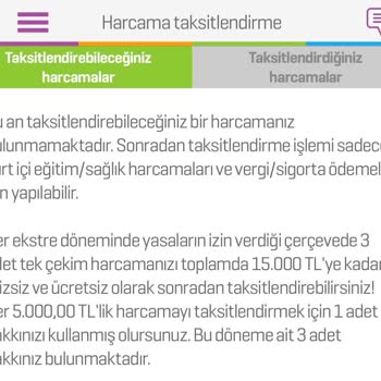 Enpara Sonradan Harcama Taksitlendirme İşleminin Sınırlandırılması