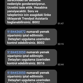 Trendyol Yemek Trendyolgo Sipariş İptal Sorunu