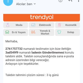 Technomen Trendyol Yanlış Giden Ürünümü Geri Yollamadı.