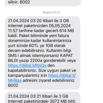 Turkcell İnternet Paketi Şikayeti