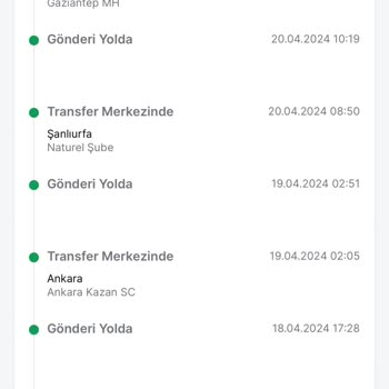 Trendyol Express İSTANBUL-Ankara-URFA-GAZİANTEP Gezen Sipariş