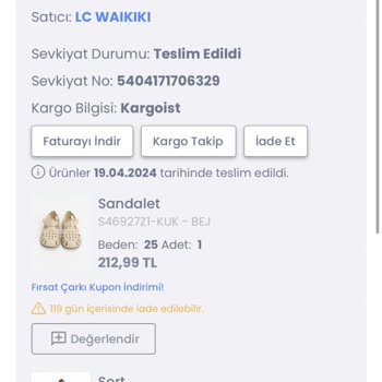 LCW Sandaletimden Birini Göndermedi