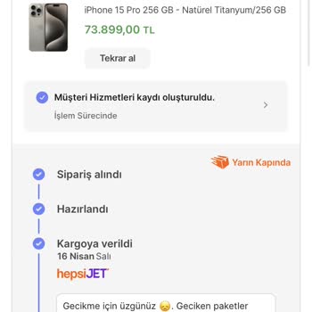 Hepsiburada Hepsijet Kargo Teslimatı Yapılmıyor