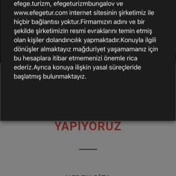 Efege Tur Yanılttı