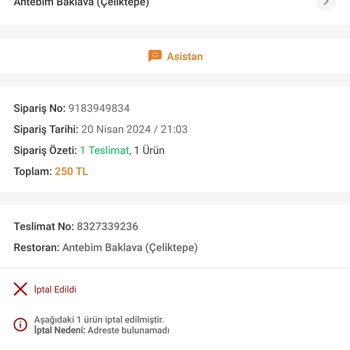 Trendyol Yemek Misafir İçin Baklava Hüsranı: İade Sorunu
