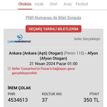 Lüks Karadeniz Bilet İptali Sorunu