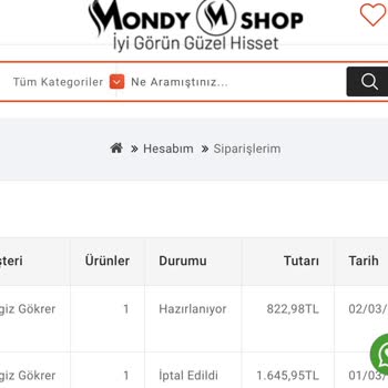 Mondy Shop Ürün Ve İade Sorunu İle Karşı Karşıya Kaldım