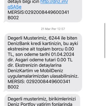 Denizbank Kapalı Kredi Kartı Ekstre Ödemesi