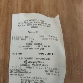 Sedil Kayseri Mutfağı Yanıltıcı Fiyat Afişi