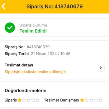 Migros Hemen Eksik Ürün Gönderimi