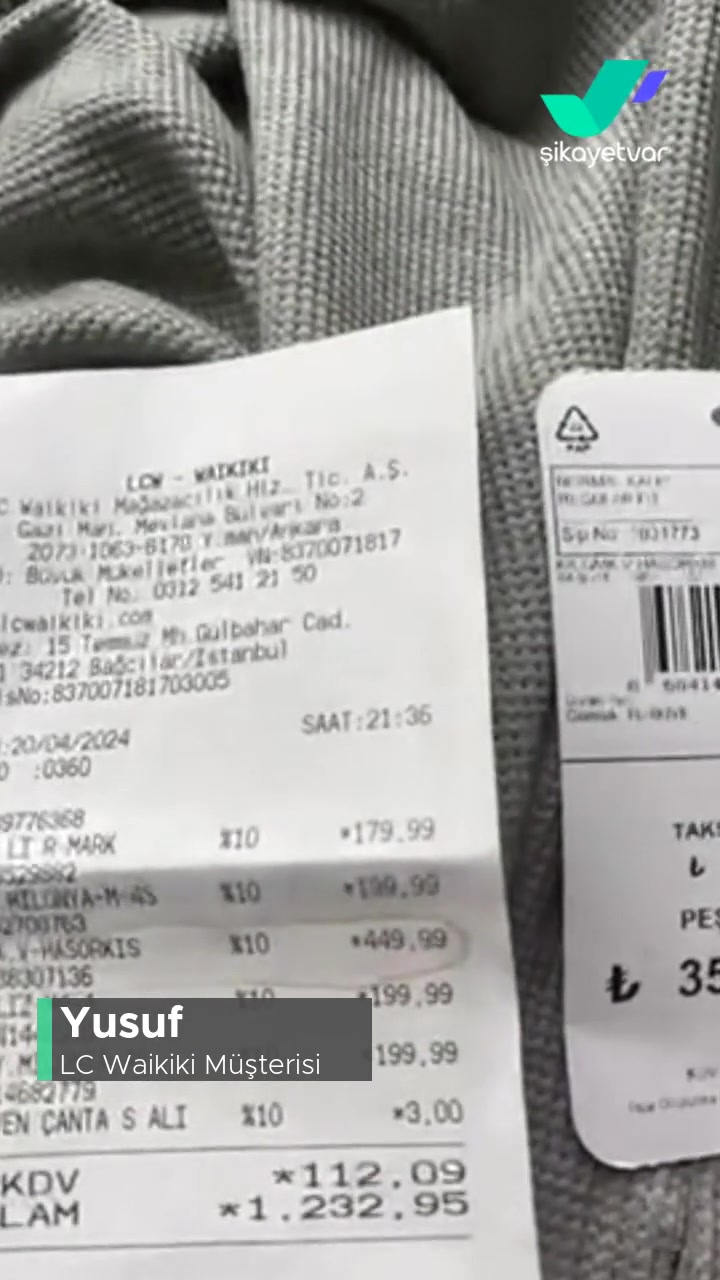 LCW Fiş İle Etiket Fiyatının Farklı Olması videonun kapak resmi