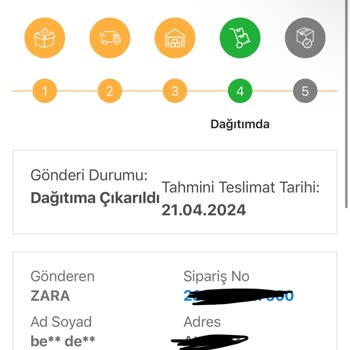Birgündekargo Zara Siparişimi Teslim Etmiyor