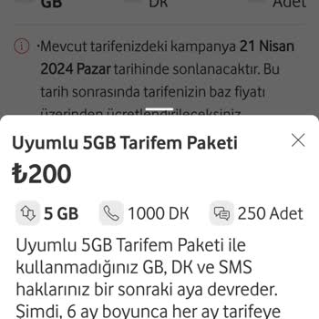 Vodafone Paket Sunamama Sorunu.