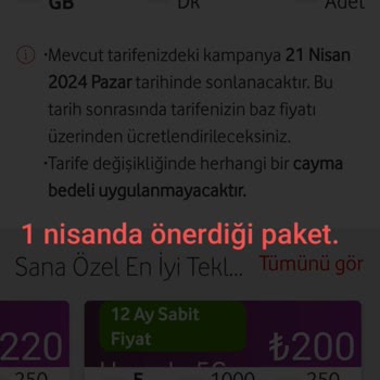 Vodafone Paket Sunamama Sorunu.