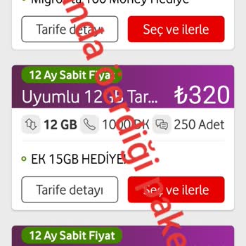 Vodafone Paket Sunamama Sorunu.