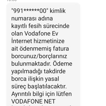 Vodafone Net Kullanılmayan İnternete Ödeme Talep Ediyor