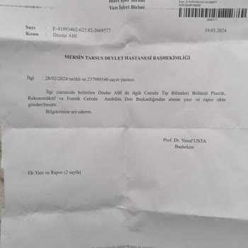 Tarsus Devlet Hastanesi Sağlık Kurulu ÖTV Başvurusu