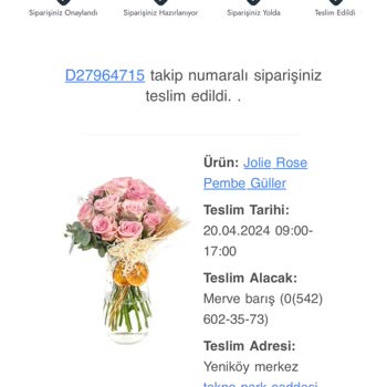 Taze Çiçek Sipariş Teslim Edilmedi
