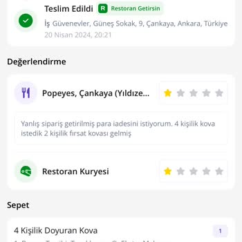 Popeyes Yanlış Sipariş Getirildi Ve Mağduriyetimiz Giderilmedi