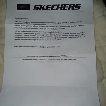 Skechers Kısa Sürede Tabanı Erimiş Ayakkabı Sorunu
