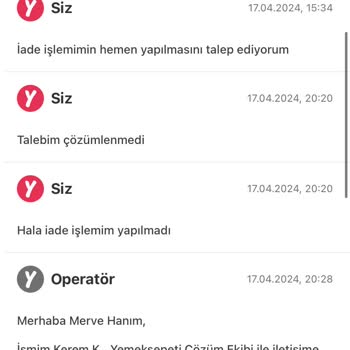 Yemek Sepeti Pişmanlığı