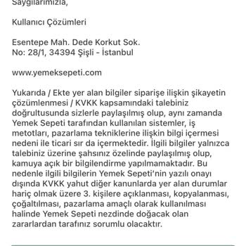 Yemek Sepeti Pişmanlığı