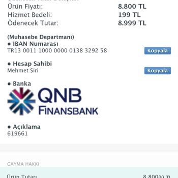 Sahibinden Paramın İade Edilmesini İstiyorum