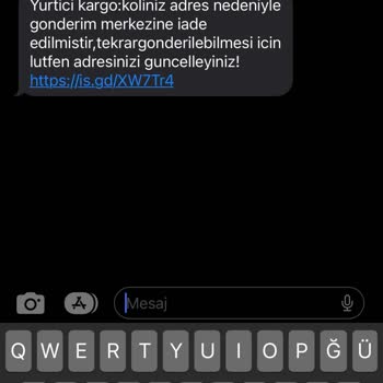 Adres nedeniyle iade edilmiştir şeklinde gelen Anlamsız Mesaj