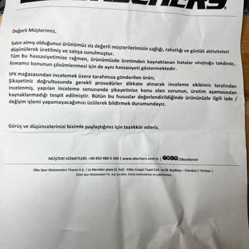 Skechers Spor Ayakkabı Üretim Hatasını Kabul Etmiyor