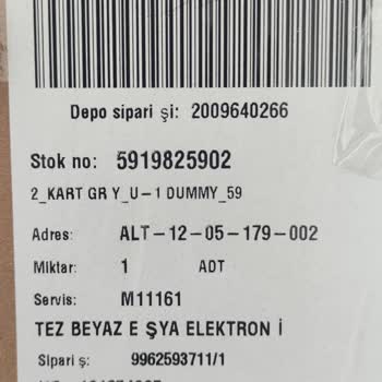 Yaşamkent Arçelik Yetkili Servis Şikayet