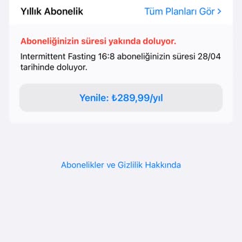 Apple Aralıklı Oruç Uygulamasının Ücretsiz Deneme Diye 289 Lira Alması