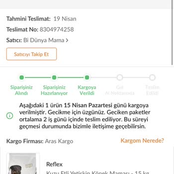 Aras Kargo Geç Getirme Sorunu