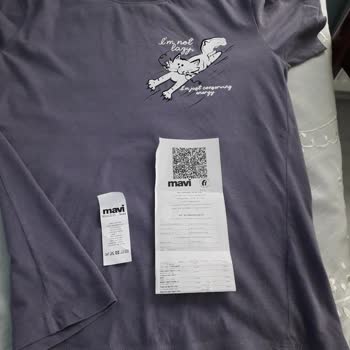 Mavi Dikişi Bozuk T-shirt