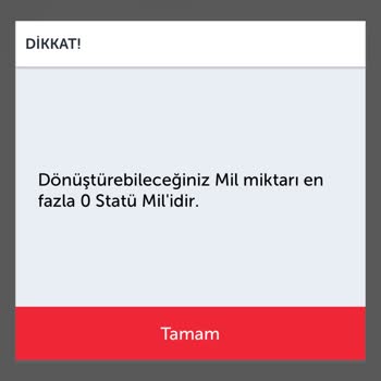 THY Statü Mil Satın Alamıyorum