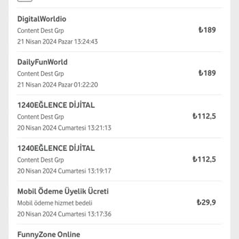 Vodafone Mobil Rızam Dışı Mobil Ödemeyi Aktif Ederek Abonelik İşlemi
