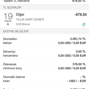 Garanti BBVA Kart Aidatı Ücreti Çok Fazla
