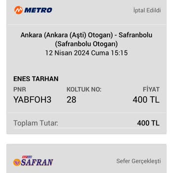 Obilet Ve Metro Turizm Paramı İade Etmiyor