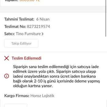 Trendyol'da Ki Tino Furniture Satıcı Güvenilmez