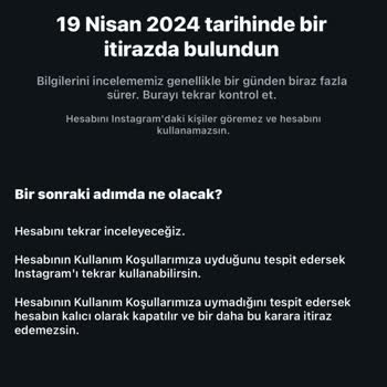 21 Nisan 2024 Instagram Hesabım Askıya Alındı!