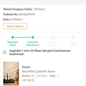 Emsan Mutfak Siparişim Kargolanmıyor Uzun Zamandır