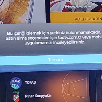 TOD Tv Smart TV İle Yetki Yok Uyarısı