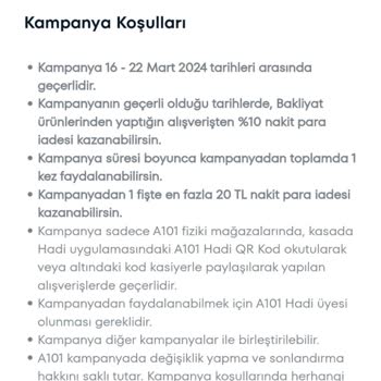 A101 Hadi Geri Yüklemesi Gereken Para Puanı Yüklemiyor.