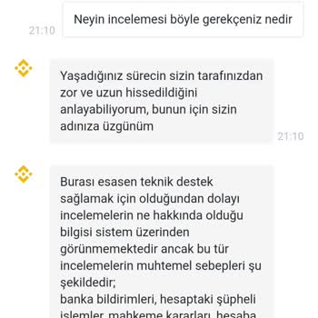 Binance TR Paramı İnceleme Bahanesi İle Paramı İade Etmiyor