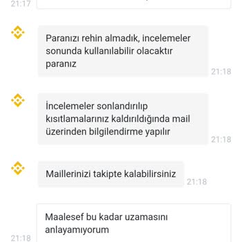 Binance TR Paramı İnceleme Bahanesi İle Paramı İade Etmiyor