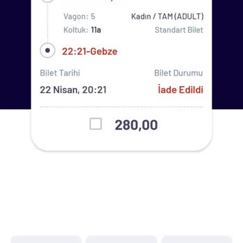TCDD Açık Bilet Para İadesinin Olmaması