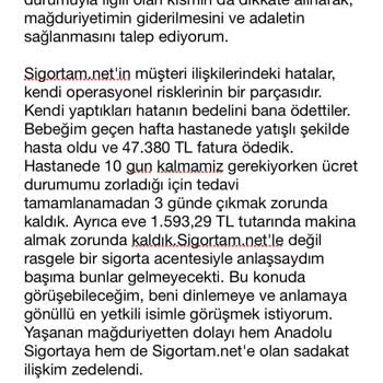 Sigortam.net Müşteri Mağduriyeti!